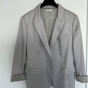 Gianni Versace shimmering silver gray jacket, size 52/Lg.